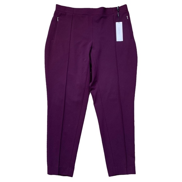 Calvin Klein NWT Plus Size Scuba Crepe Zipper Pocket Straight Leg Pull-On Pants - Picture 2 of 8